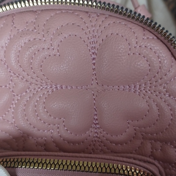 Betsey Johnson Dog Mini Backback Heart Quilted Pink Bag! Dusty Rose, EUC main image 10